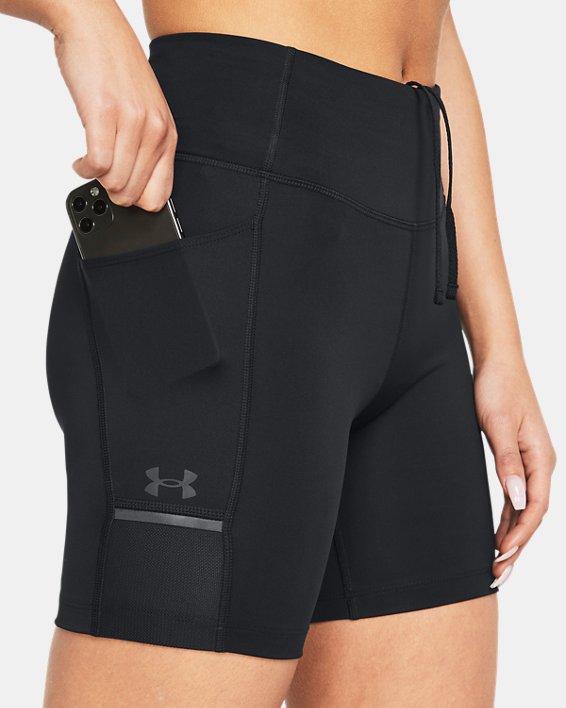 Shorts de 15 cm (6 in) UA Launch Tight para mujer, Black, pdpMainDesktop image number 3